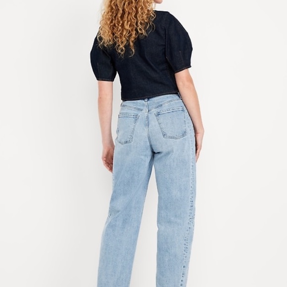 Old Navy Light Wash Barrel Leg High-Rise Jeans NEW - Picture 2 of 11
